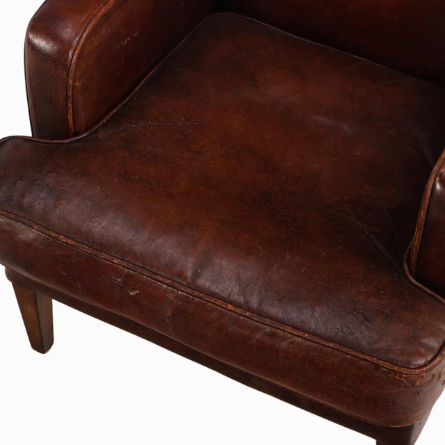 Brown A Dutch Classic Leather Club Chair, C. 1960. For Sale - Image 8 of 9