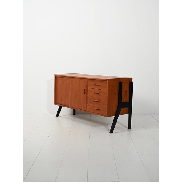 Small Two-Tone Scandinavian Sideboard, 1960s For Sale - Image 4 of 13