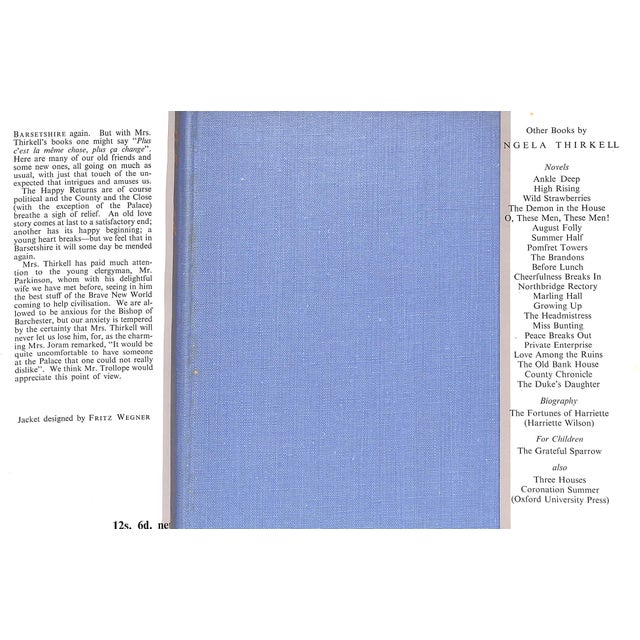 Traditional "Happy Returns" Book 1952 Thirkell, Angela For Sale - Image 3 of 3