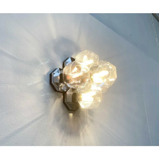 Vintage German Space Age Chrome & Glass Wall or Ceiling Lamp by Motoko Ishii for Staff For Sale - Image 14 of 18