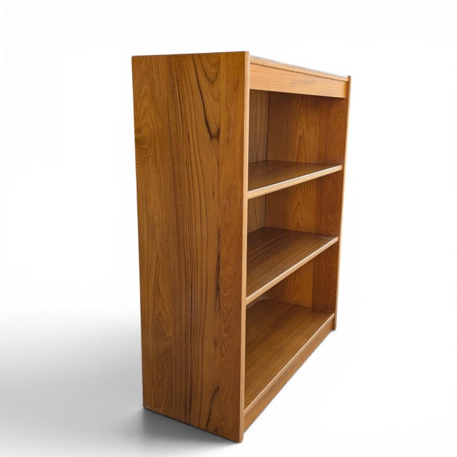 Mid-Century Modern Small Vintage Danish Modern Teak Bookcase For Sale - Image 3 of 17