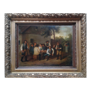 Happy Group by Franz Defregger (Austrian 1835-1921) 19th Century Painting