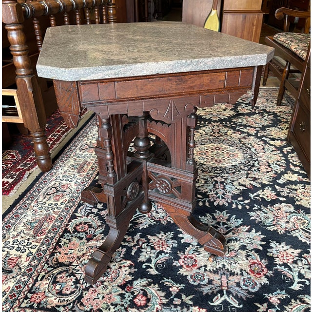Late 19th Century Victorian Eastlake MarbleTop Table Chairish