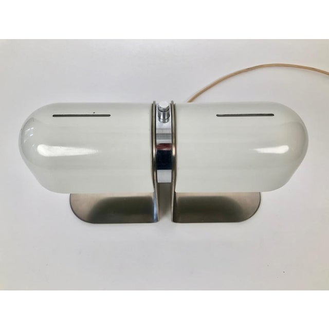 White Mid-Century Table Lamp attributed to Andre Ricard for Metalarte, Spain, 1970s For Sale - Image 8 of 16