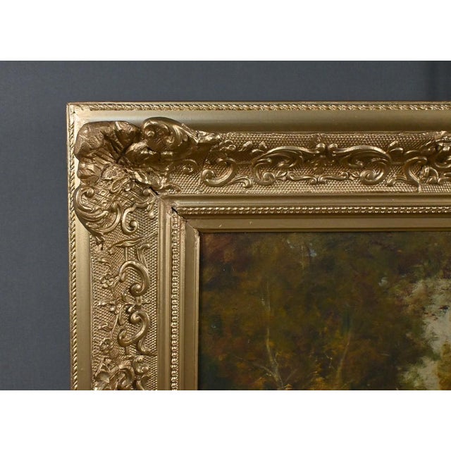 Salvignac, Pond Under the Woods, Early 20th Century, Oil on Canvas, Framed For Sale - Image 12 of 18