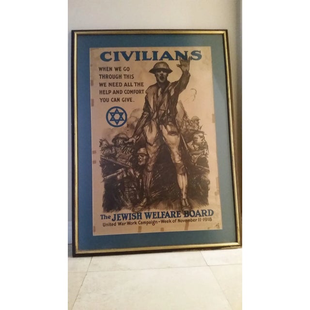 Paper Early 20th Century Antique World War 1 National Jewish Welfare Board Recruitment Poster For Sale - Image 7 of 8