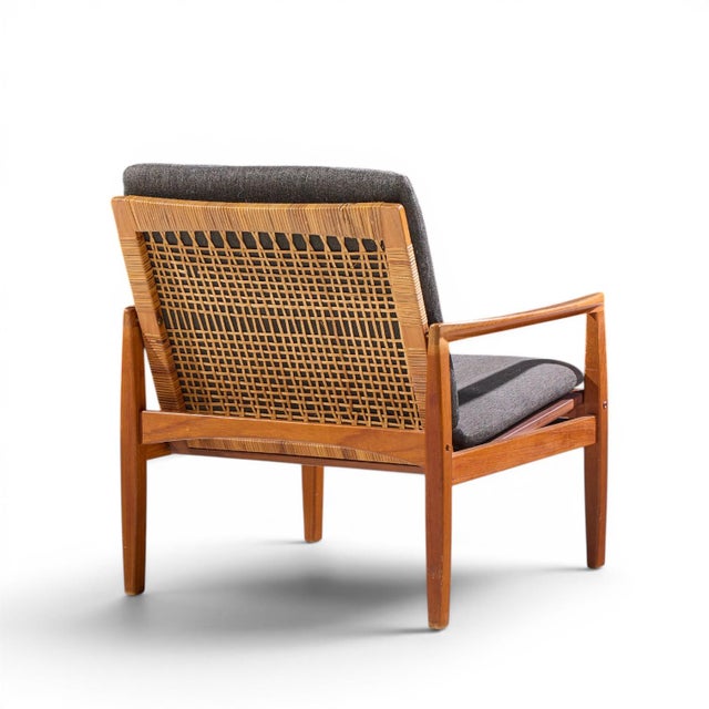 Hans Olsen for Juul Kristensen Model 519 Mid Century Danish Teak and Cane Chairs - Pair For Sale - Image 10 of 13