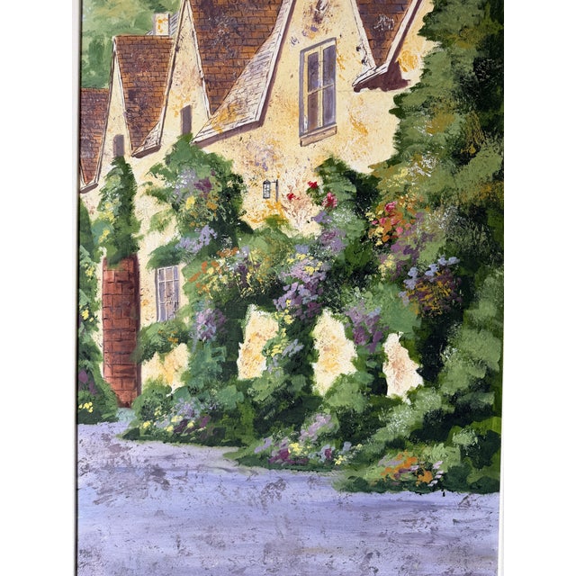 1980s Fred Dettmann (1945–2022) German-American Impressionist European Cottage Landscape Oil on Masonite Painting For Sale In Miami - Image 6 of 13