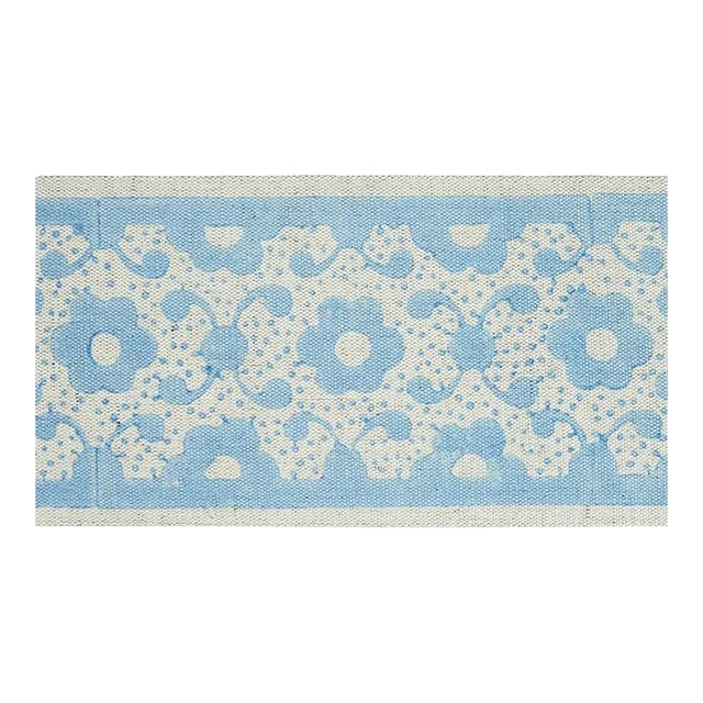 Sample - Schumacher Brinda Hand Blocked Tape in Sky For Sale