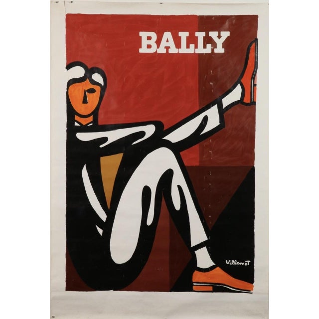 Bally Man Poster from Villemot, 1986 For Sale - Image 9 of 9