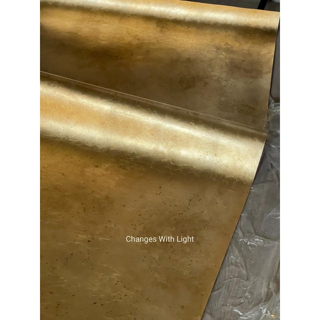 Contemporary Gold Oxide Wallpaper – Handcrafted Luxury Metallic Surface for High-End Interiors & Statement Walls For Sale - Image 3 of 12