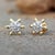 Metal 14k Yellow Gold Studs Natural Pave Diamond Earrings, A Pair For Sale - Image 7 of 12