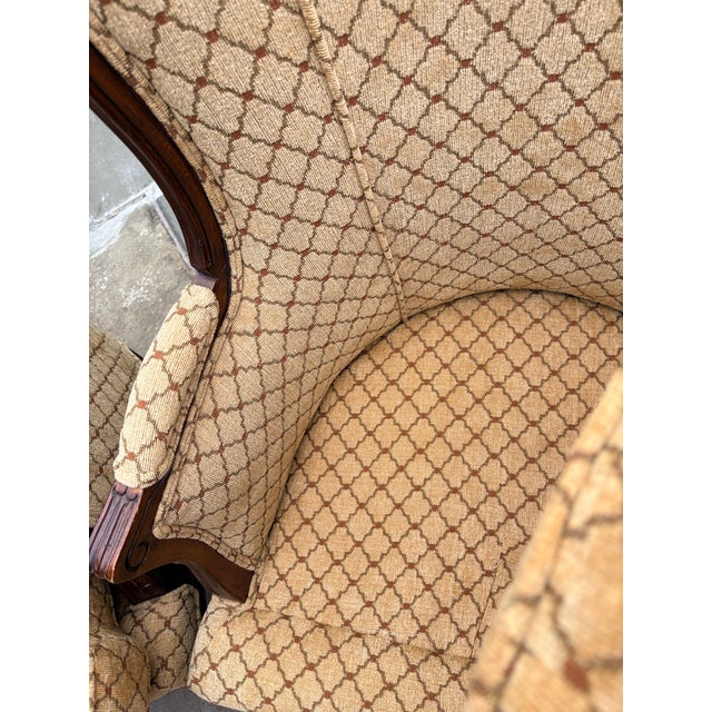 Gold Pair of Vintage French Provincial Wingback Chair From Ethan Allen For Sale - Image 8 of 8