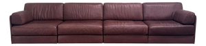 Brown Leather DS76 Modular Sofa from de Sede, 1970s, Set of 4