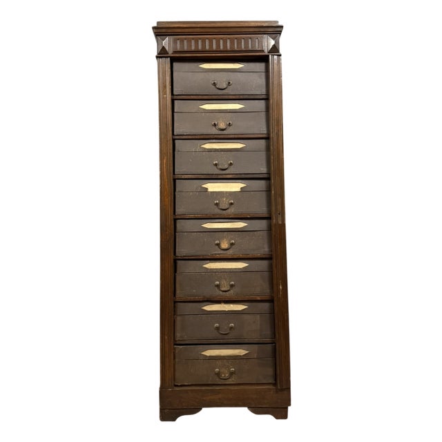 Napoleon III Oak Filing Cabinet, 1850s For Sale