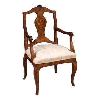 Italian Inlaid Armchair, 1950s For Sale