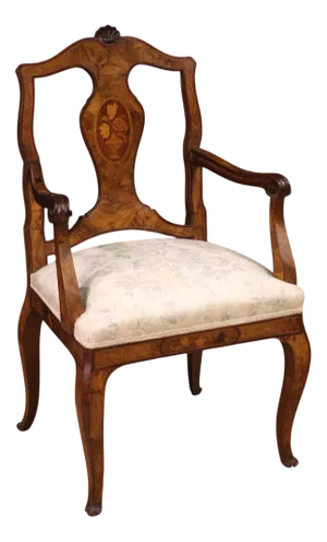 Italian Inlaid Armchair, 1950s