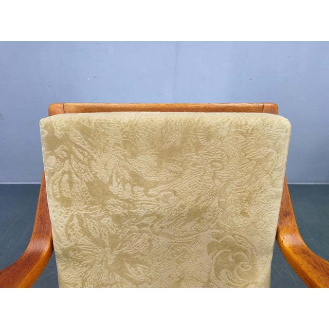 Cream Vintage Prototype Oak Lounge Chair with Label, 1950s For Sale - Image 8 of 13