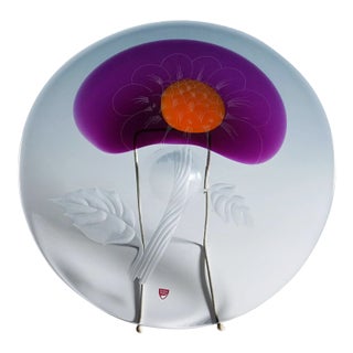 Expo Art Glass Plate by Olle Alberius for Orrefors, Sweden 1977 For Sale