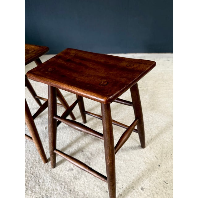 Antique Handmade Ladder Stools, 1890s, Set of 2 For Sale - Image 13 of 18