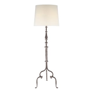 Suzanne Kasler by Visual Comfort Signature Madeleine Floor Lamp in Belgian White with Linen Shade For Sale