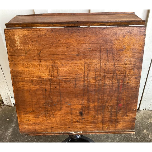 Early 20th Century Antique Keuffel & Esser Drafting Table With Iron Base For Sale - Image 5 of 6