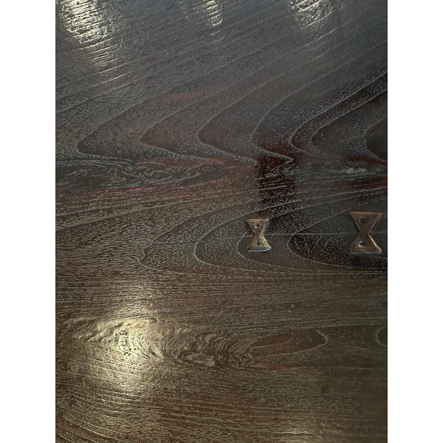 Andrianna Shamaris Mid Century Couture Espresso Stained Teak Wood Table For Sale - Image 9 of 18
