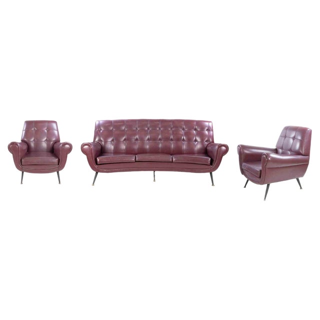 Vintage Sofa Set by Gigi Radice, Mid-20th Century, Set of 3 For Sale