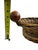Vintage Wicker Basket With Turned Wood Double Ball Finial Handles - Boho Coastal Folk Art For Sale - Image 10 of 11