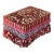 Vintage Ottoman Footstool in Cut Velvet For Sale