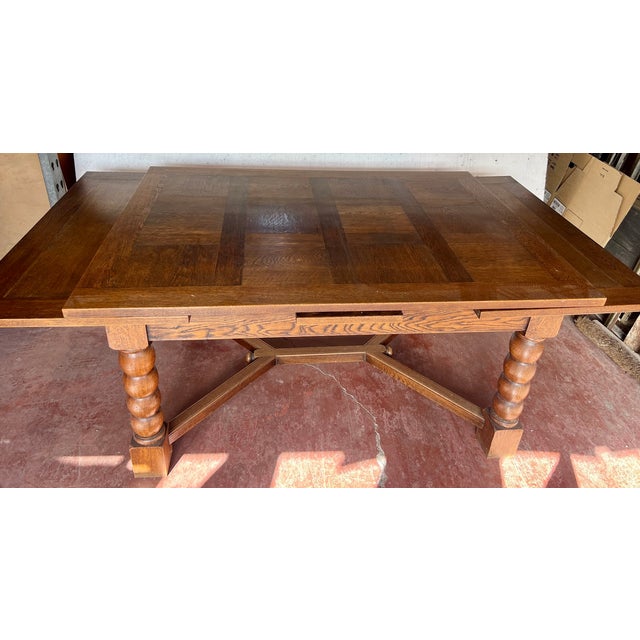 Renaissance-Style Table in Oak, 1930s For Sale - Image 9 of 12