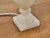 2000 - 2009 Antique Marble Table Lamp with Fabric Shade For Sale - Image 5 of 6