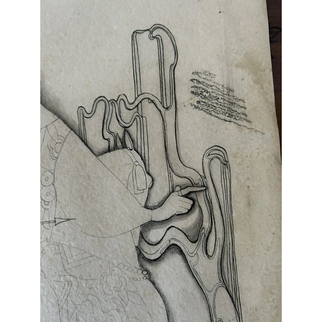 French Artist, Art Nouveau Figures, Ink Drawing on Paper, Late 19th-Early 20th Century, Framed For Sale - Image 10 of 18