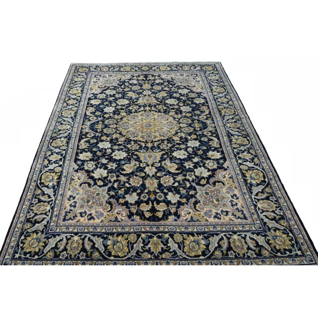 Hand-Knotted Kashan Oriental Rug For Sale - Image 4 of 13