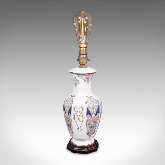 1990s Pair of Vintage Liberty London Table Lamp Bases, English, Ianthe Pattern, Light For Sale - Image 5 of 10