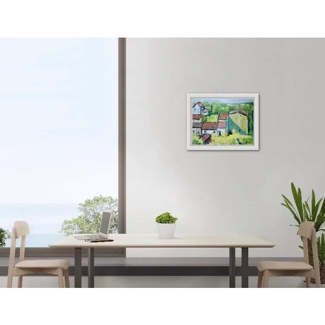 Contemporary Modern Impressionist Rooftops Oil Painting Original For Sale - Image 3 of 7