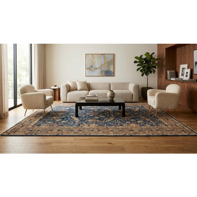 This stunning handmade wool rug captures the geometric sophistication and durability of the classic Bidjar Vintage style,...