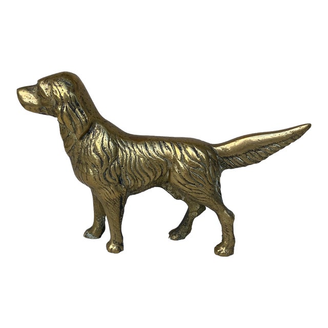 English Brass Hunting Dog Figure For Sale