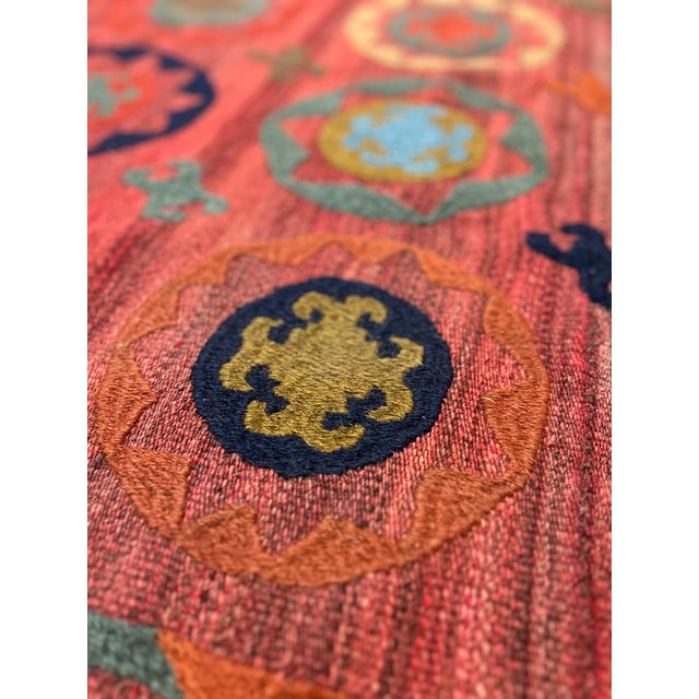 1990s Vintage Hand-Embroidered Uzbek Suzani Textile For Sale - Image 5 of 8