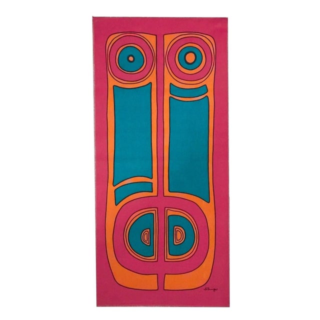 Mid-Century German Pop Art Screen-Printed Wall Hanging by Traute Sänger, 1970s For Sale - Image 4 of 4