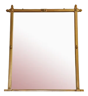 Large Antique 19th Century Gilt Overmantle Wall Mirror