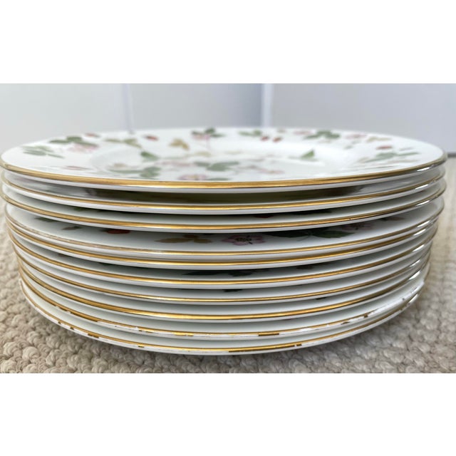 1990s 10 Wedgwood Wild Strawberry Lunch Plates 9" Bone China. England For Sale - Image 5 of 5