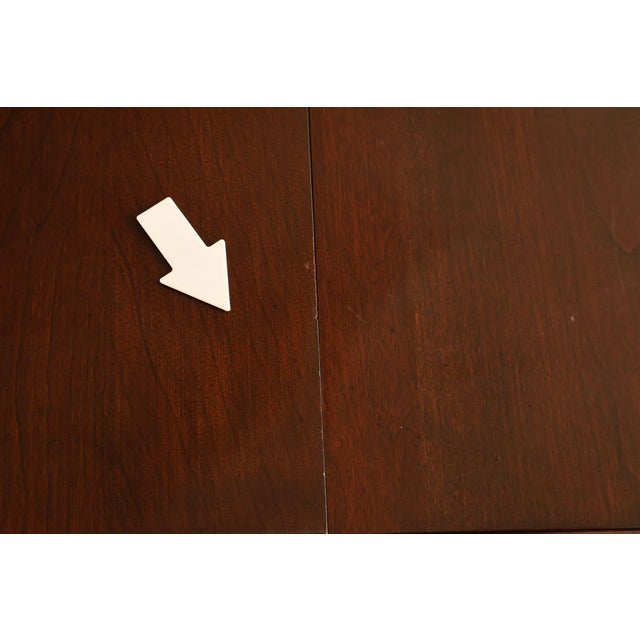 Ethan Allen Georgian Court Queen Anne Style Double Pedestal Cherry Dining Table For Sale - Image 16 of 18