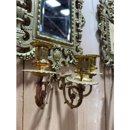 Napoleon III Bronze Mirrors, Set of 2 For Sale - Image 5 of 7