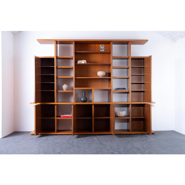 Vintage Italian Modern Walnut Bookcase, 1960s For Sale - Image 4 of 12