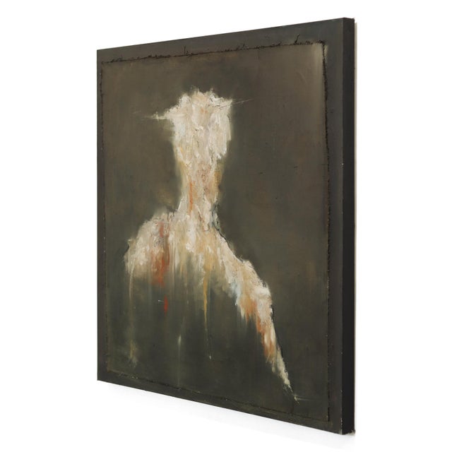 Abstract Wisdom - Original Abstract Figurative Oil and Wax Painting on Canvas by Mark Acetelli For Sale - Image 3 of 9