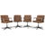 T69 Table and Swivel Chairs in Wood, Cognac Leather and Chrome by Osvaldo Borsani, Set of 5 For Sale - Image 5 of 18