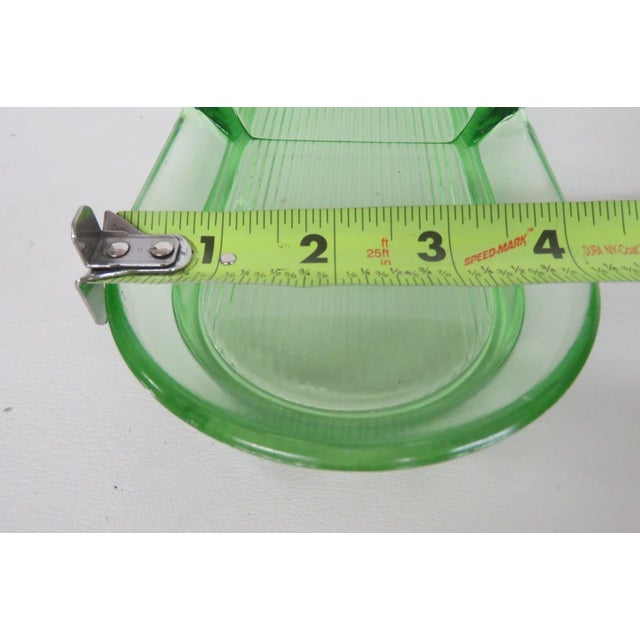 Early 20th Century Green Uranium Depression Glass Oblong Celery Tray Serving Dish With Handle For Sale - Image 16 of 16