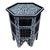 Moroccan Hexagonal Wooden Musharabi Black and White Side Table For Sale
