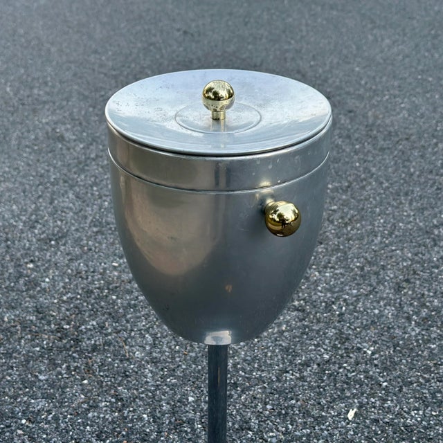 Mid 20th Century Mid-Century Aluminum & Chrome Champagne or Ice Bucket Stand For Sale - Image 5 of 9